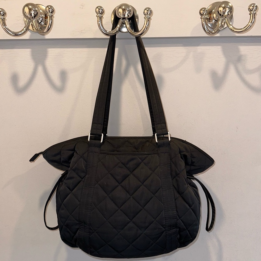 Vera Bradley Black Glenna Shoulder Bag in Performance Twill